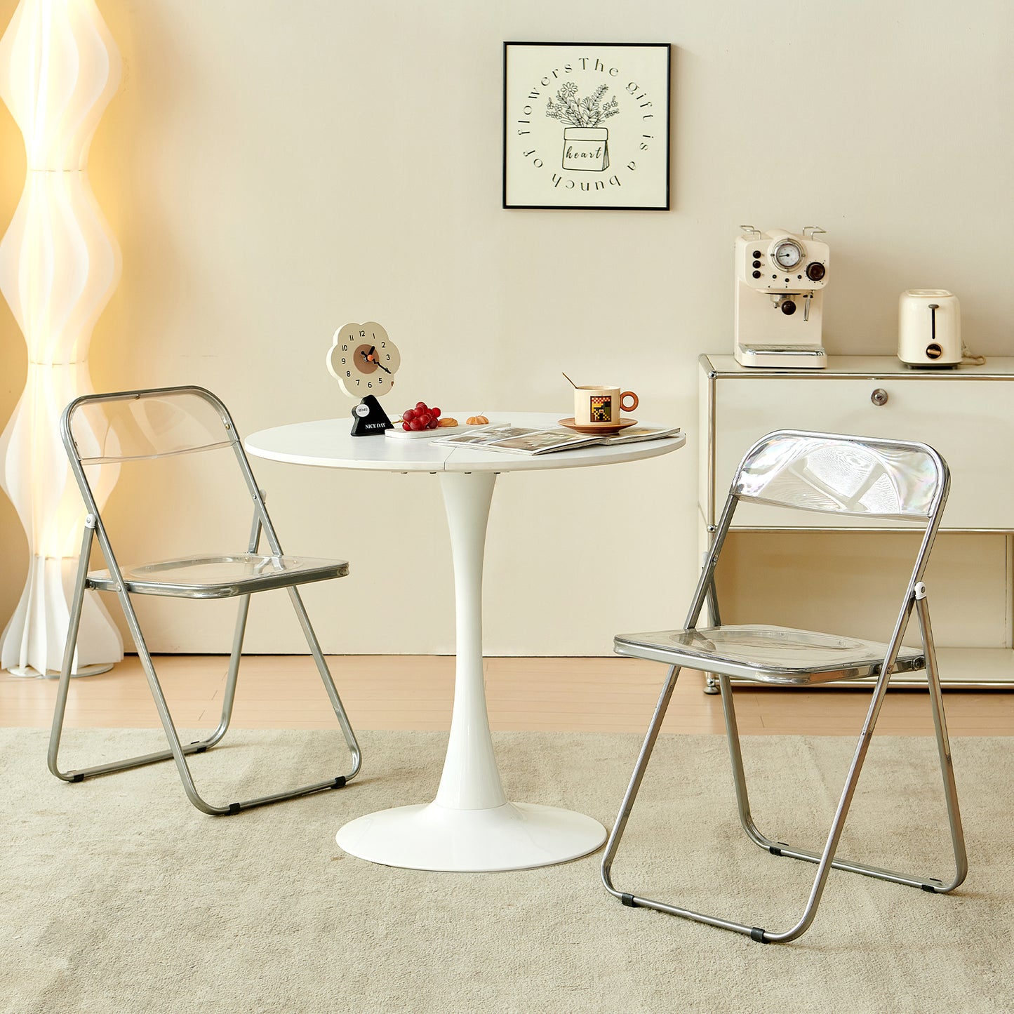 PURDY Chaises pliantes empilables Ensemble de 2/4/6 - Transparent