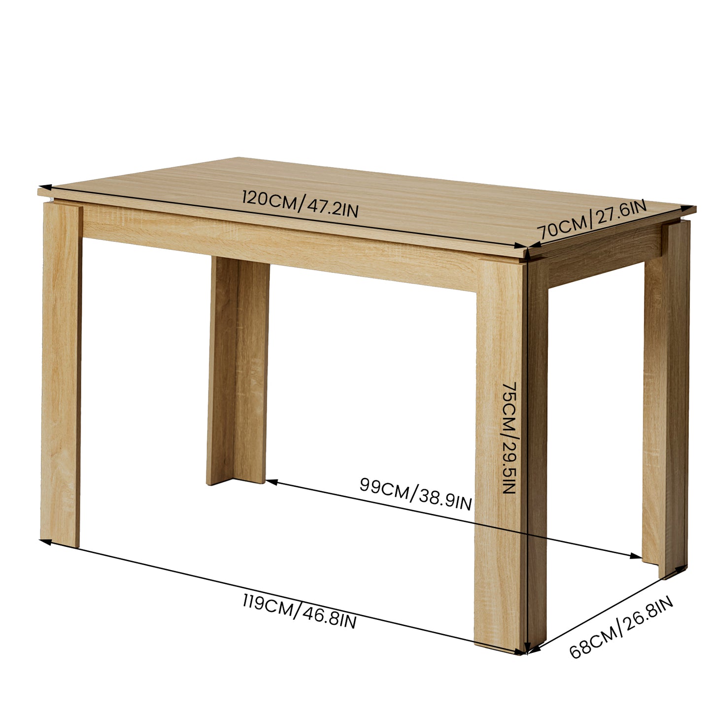 Table à manger ANIWA de 120 cm - CHÊNE