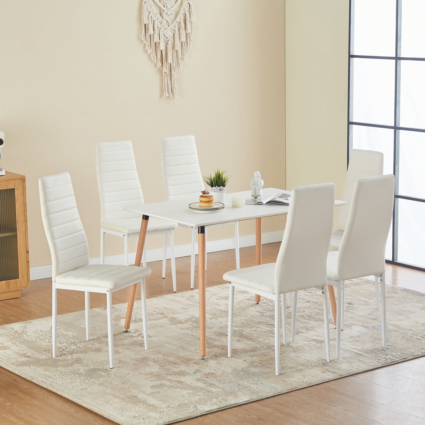 ANN Chaises de salle à manger rembourrées modernes (ensemble de 6)