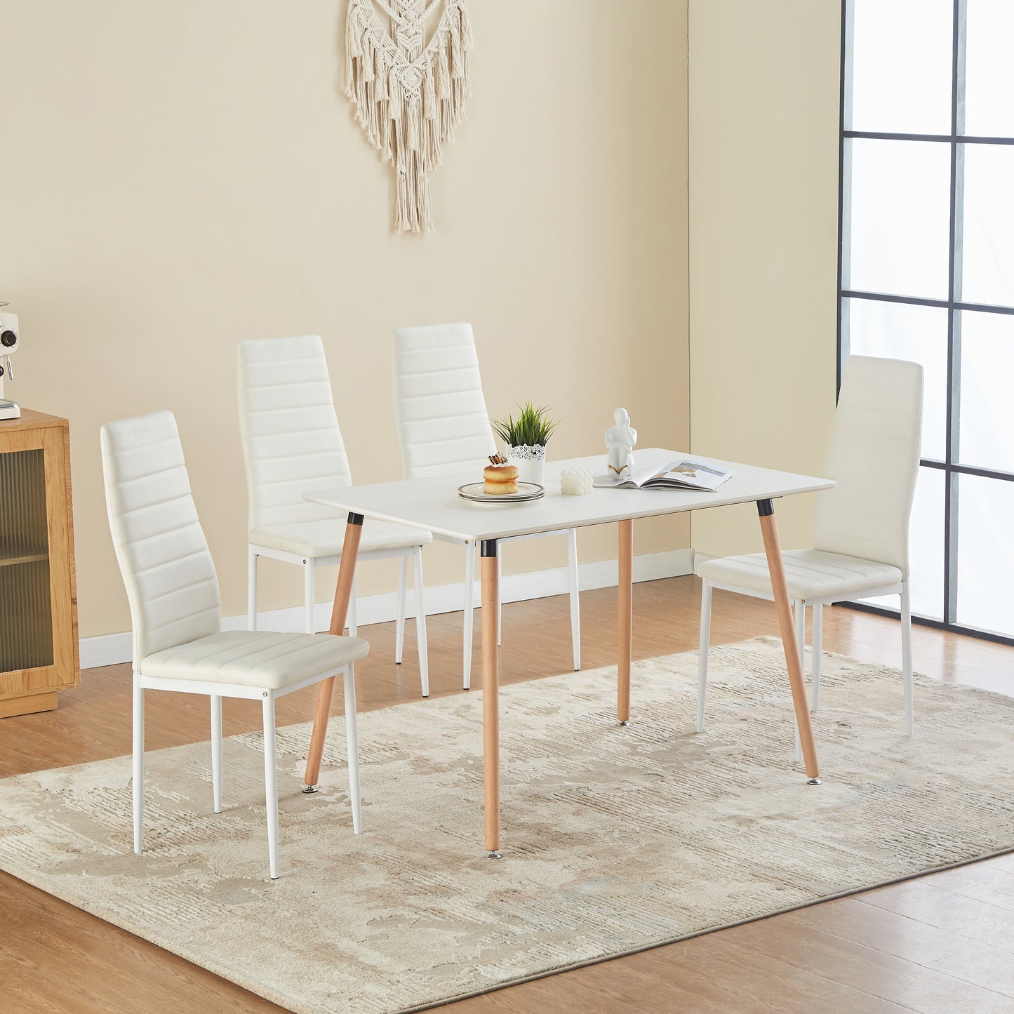 ANN Chaises de salle à manger rembourrées modernes (ensemble de 4)
