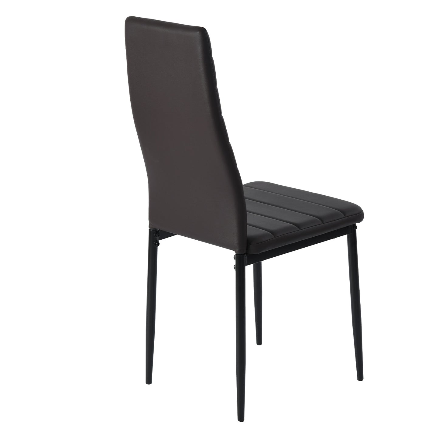 Chaises de Salle à Manger Multicolores en PVC - Pieds Noir Mat, 41,5x52x98CM, Lot de 4