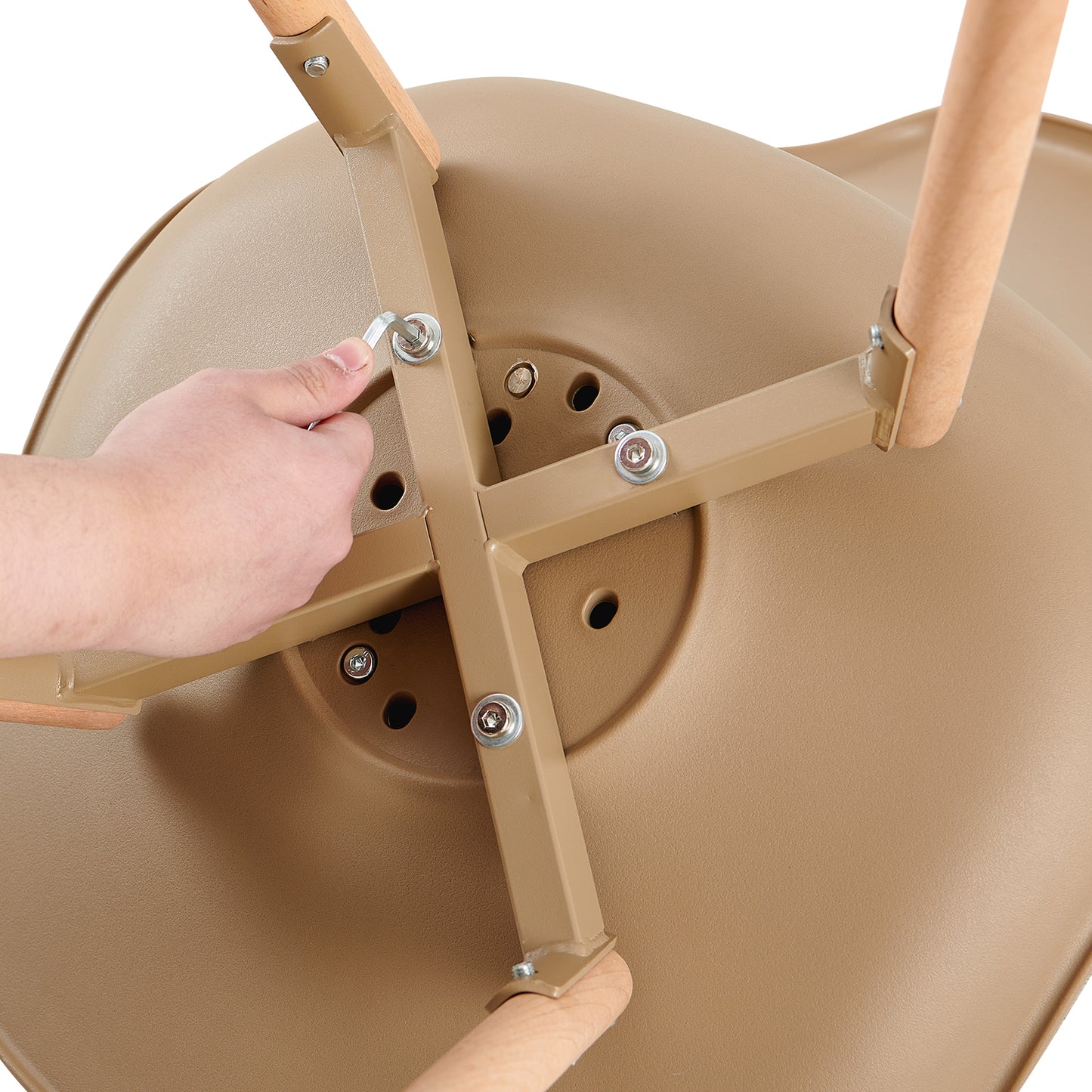 Ensemble de 4/6 chaises de salle à manger OATS, rembourrées, Kaki/Kaki clair