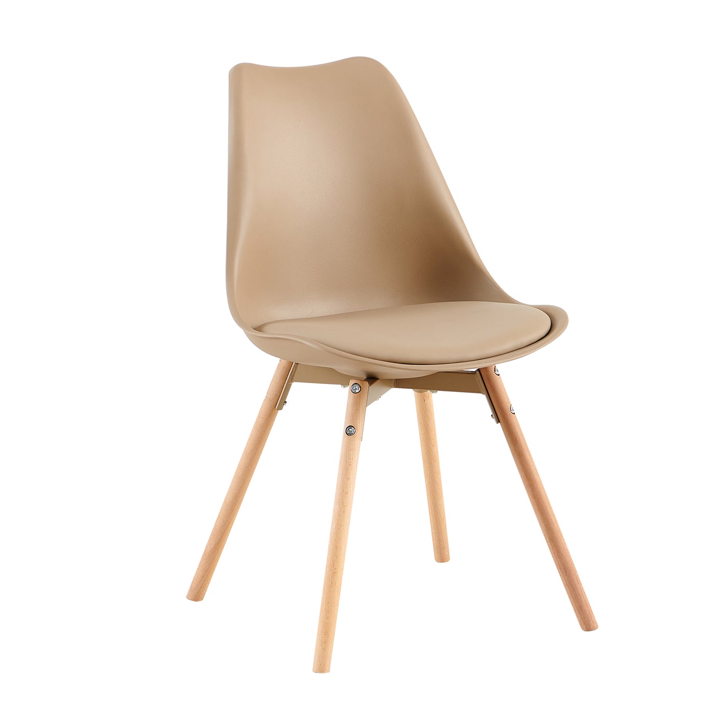 Ensemble de 4/6 chaises de salle à manger OATS, rembourrées, Kaki/Kaki clair
