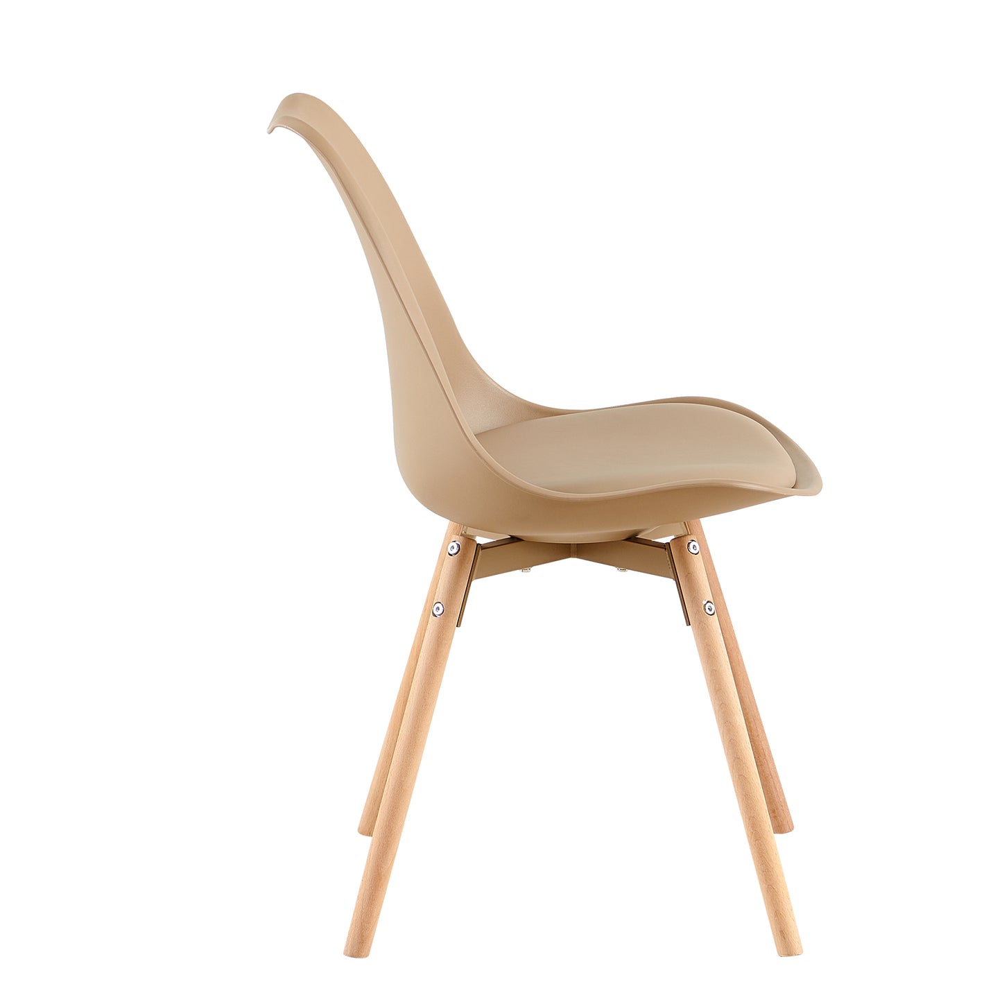 Ensemble de 4/6 chaises de salle à manger OATS, rembourrées, Kaki/Kaki clair