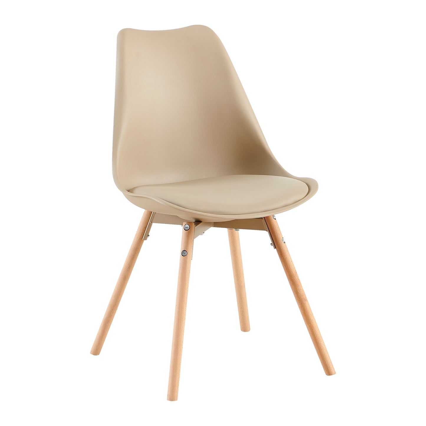 Ensemble de 4/6 chaises de salle à manger OATS, rembourrées, Kaki/Kaki clair
