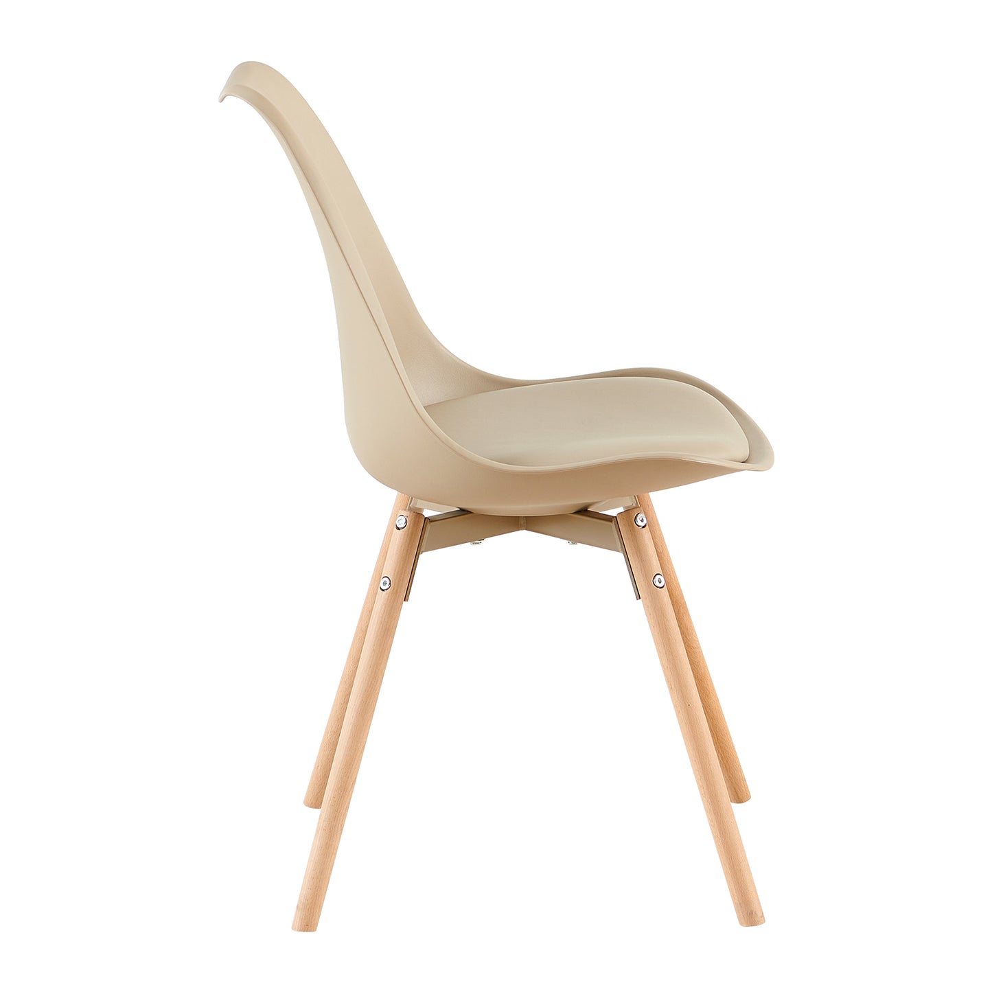 Ensemble de 4/6 chaises de salle à manger OATS, rembourrées, Kaki/Kaki clair