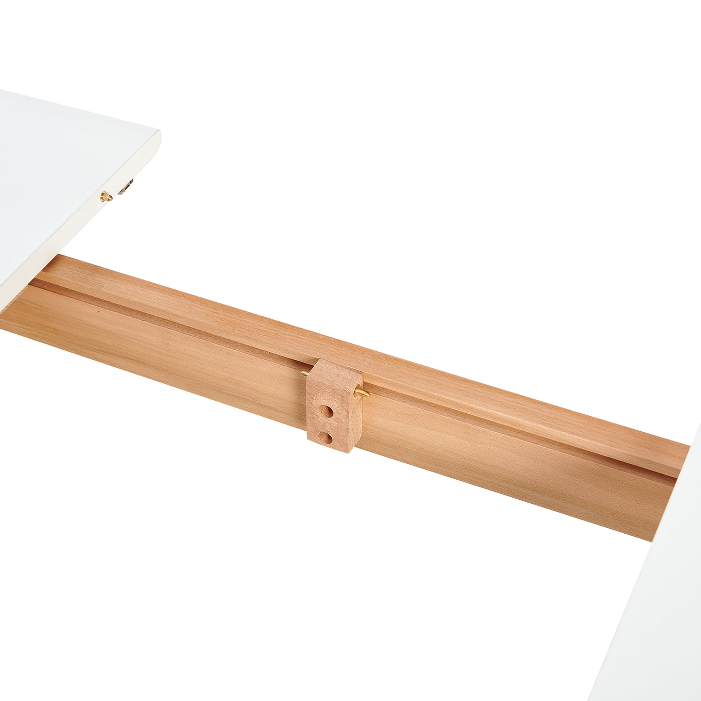 DUVALL Table à manger extensible rectangulaire blanche 120-160 cm