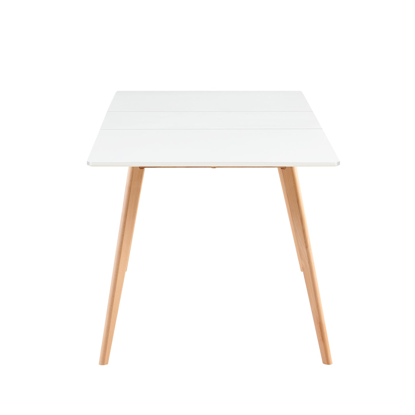 DUVALL Table à manger extensible rectangulaire blanche 120-160 cm