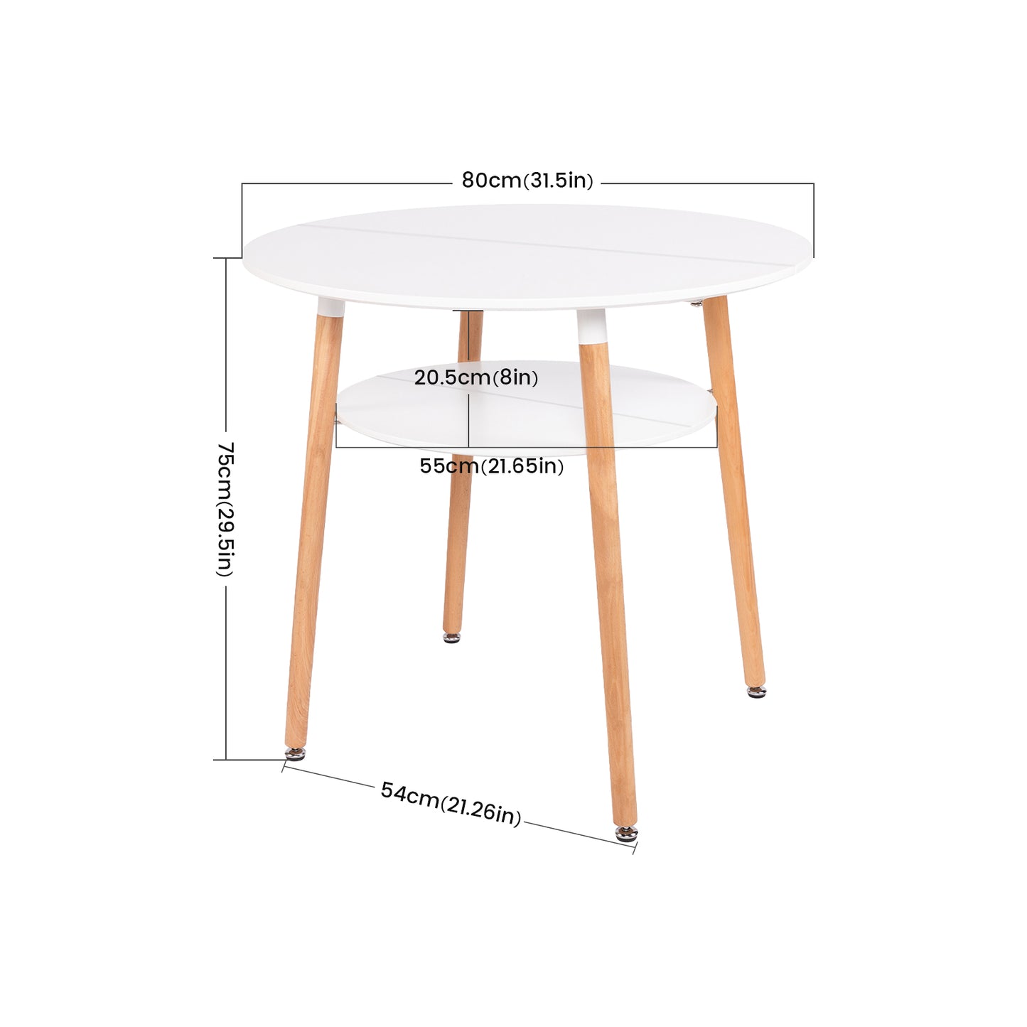 Table basse ronde à 2 niveaux blanche - FULLER