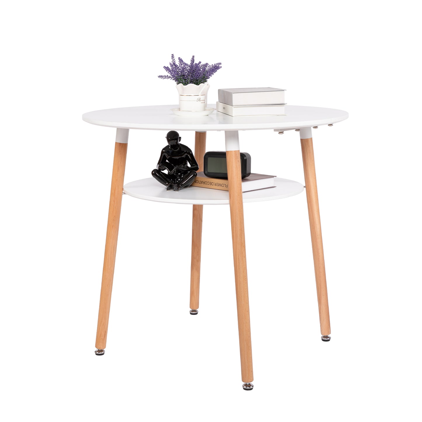 Table basse ronde à 2 niveaux blanche - FULLER