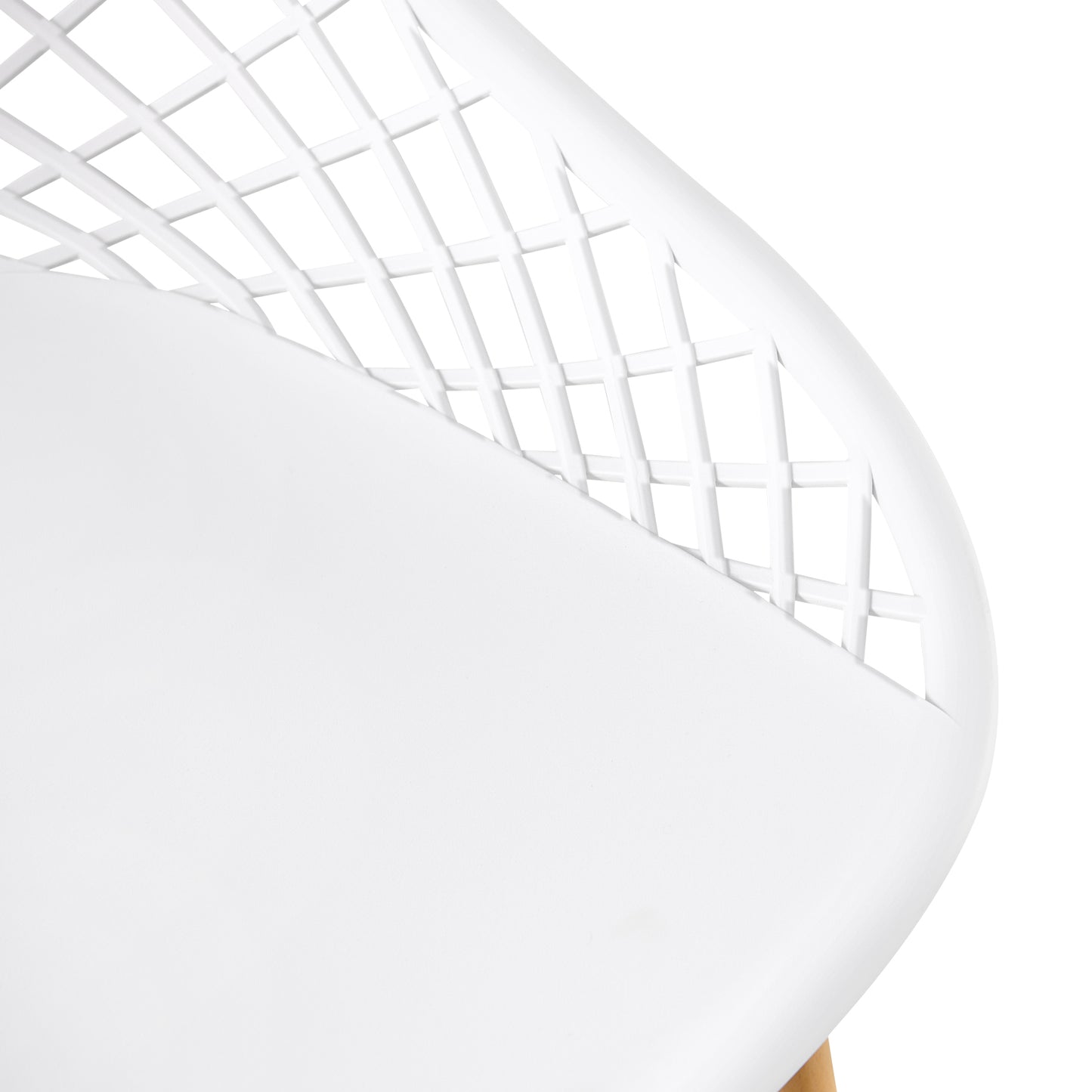 Chaise d'appoint en métal GARY avec dossier découpé (lot de 4/6) - Noir/Blanc
