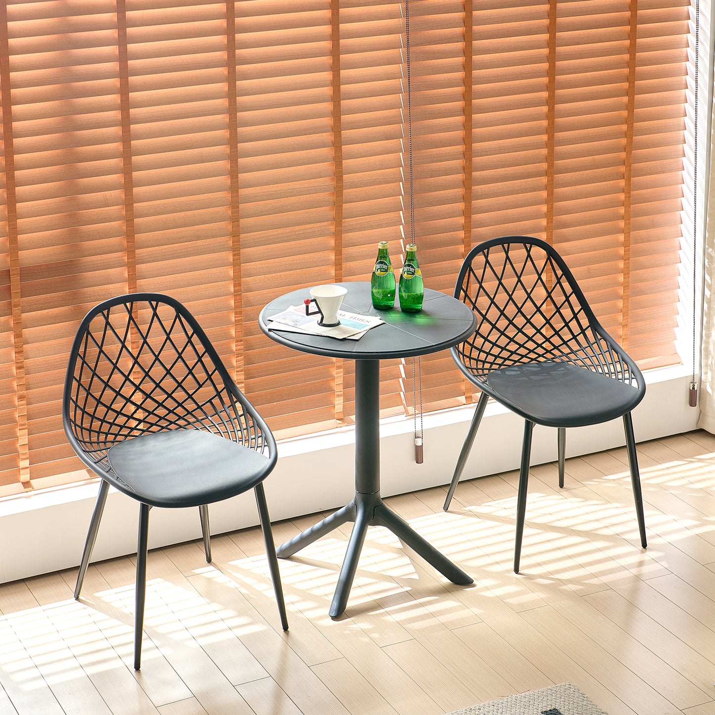 Table de cocktail moderne haute 75 cm, noire
