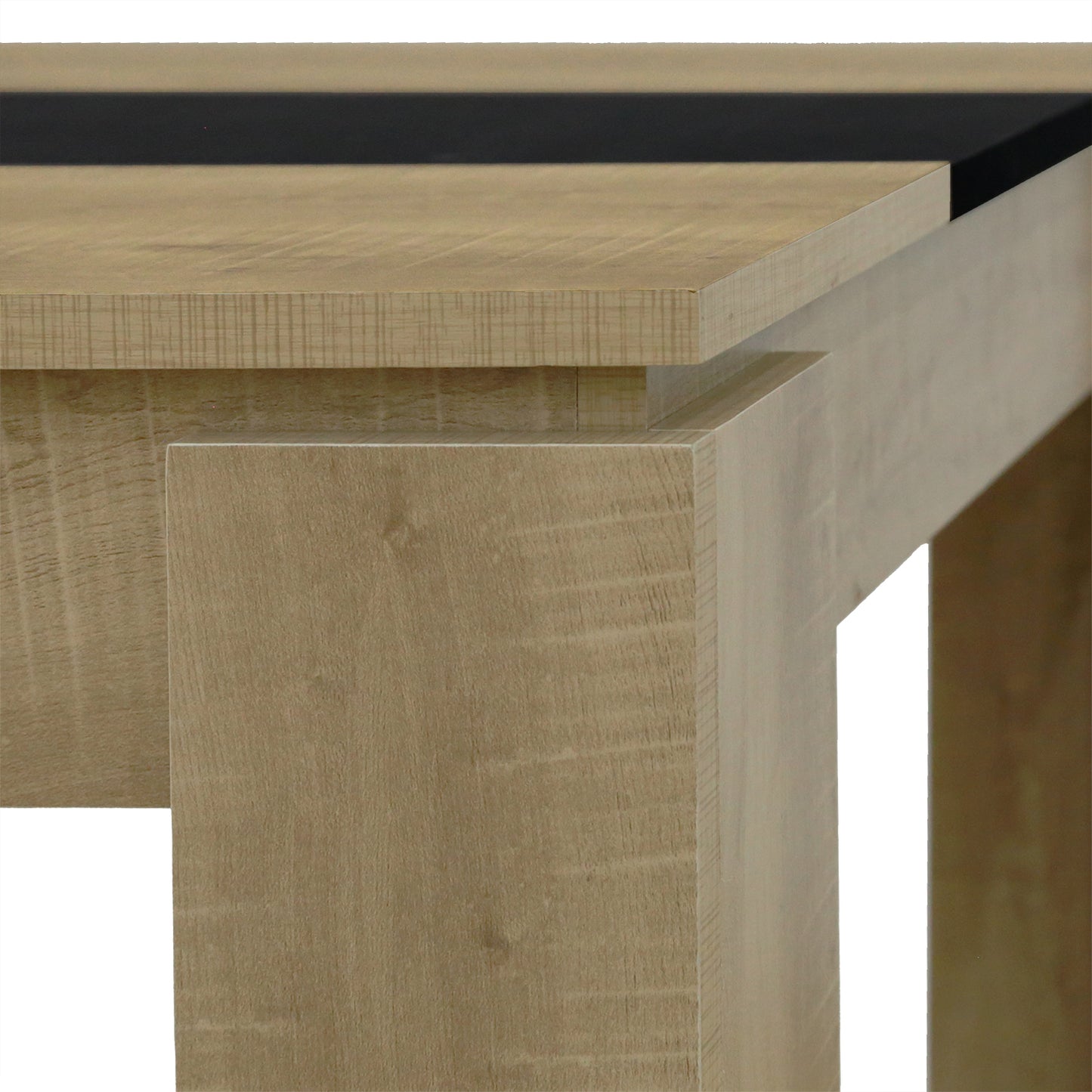 MUSK Table à manger avec 120 cm - Blanc/CHÊNE/Noir