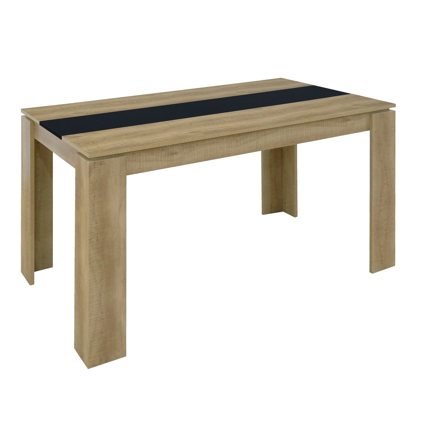 MUSK Table à manger avec 120 cm - Blanc/CHÊNE/Noir