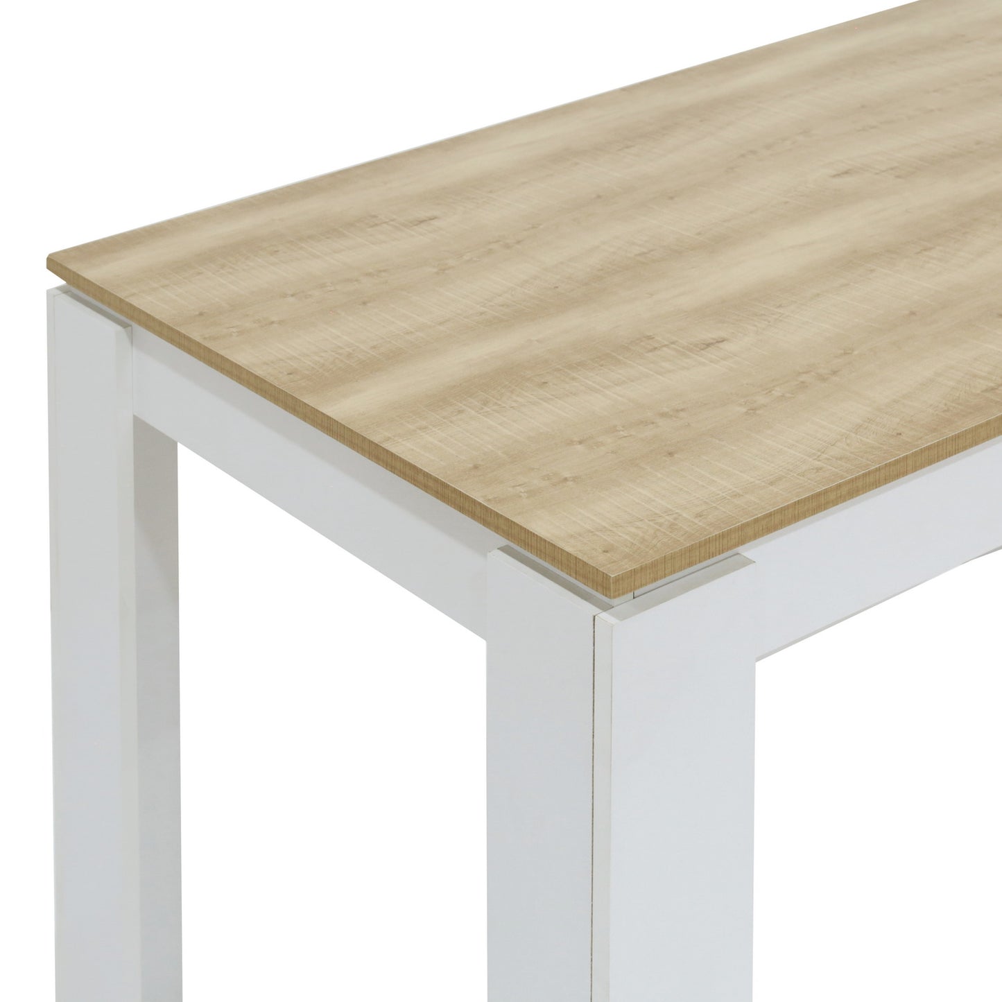 MUSK Table à manger avec 120 cm - Blanc/CHÊNE/Noir