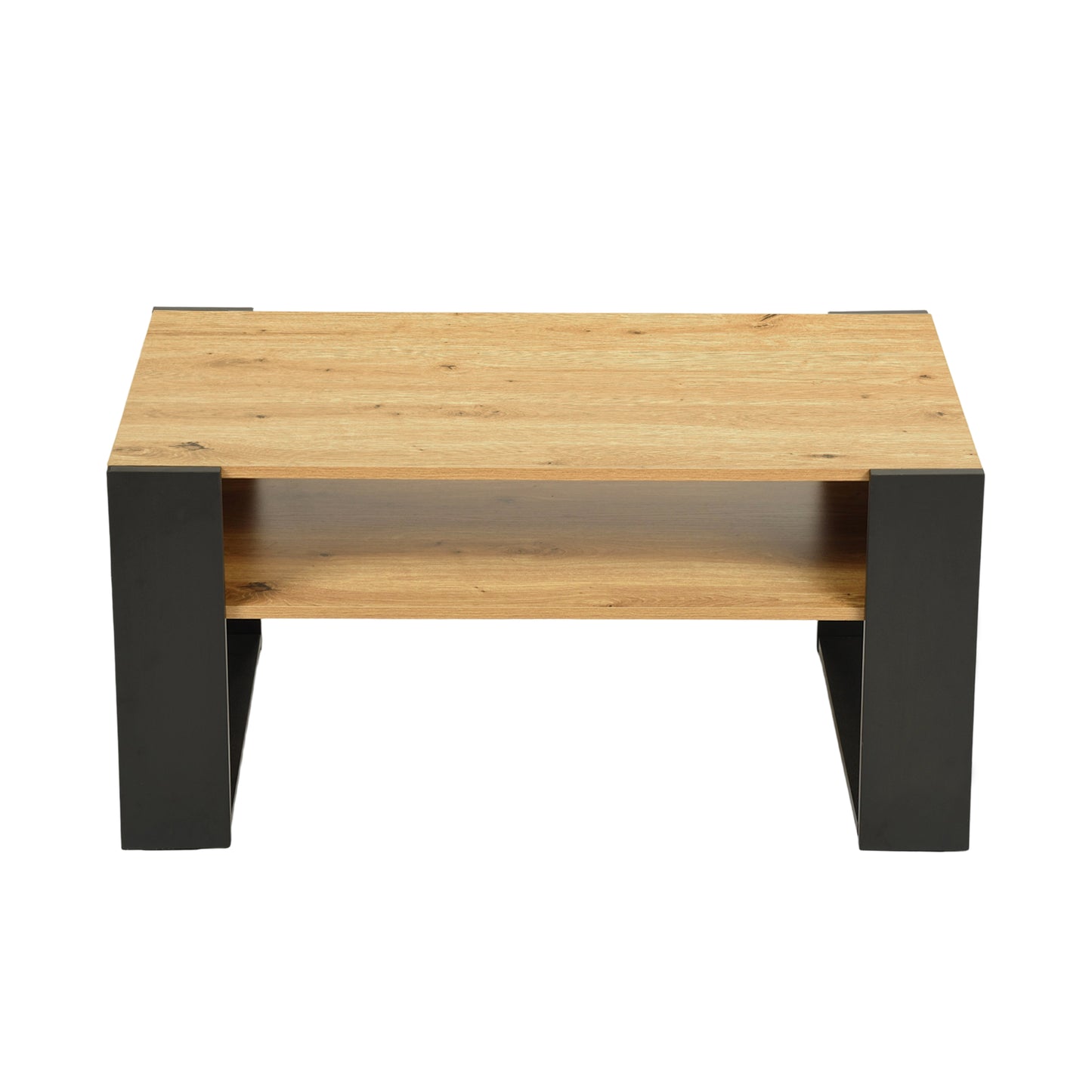 Table Basse avec Étagères, Chêne Doré - OWENS
