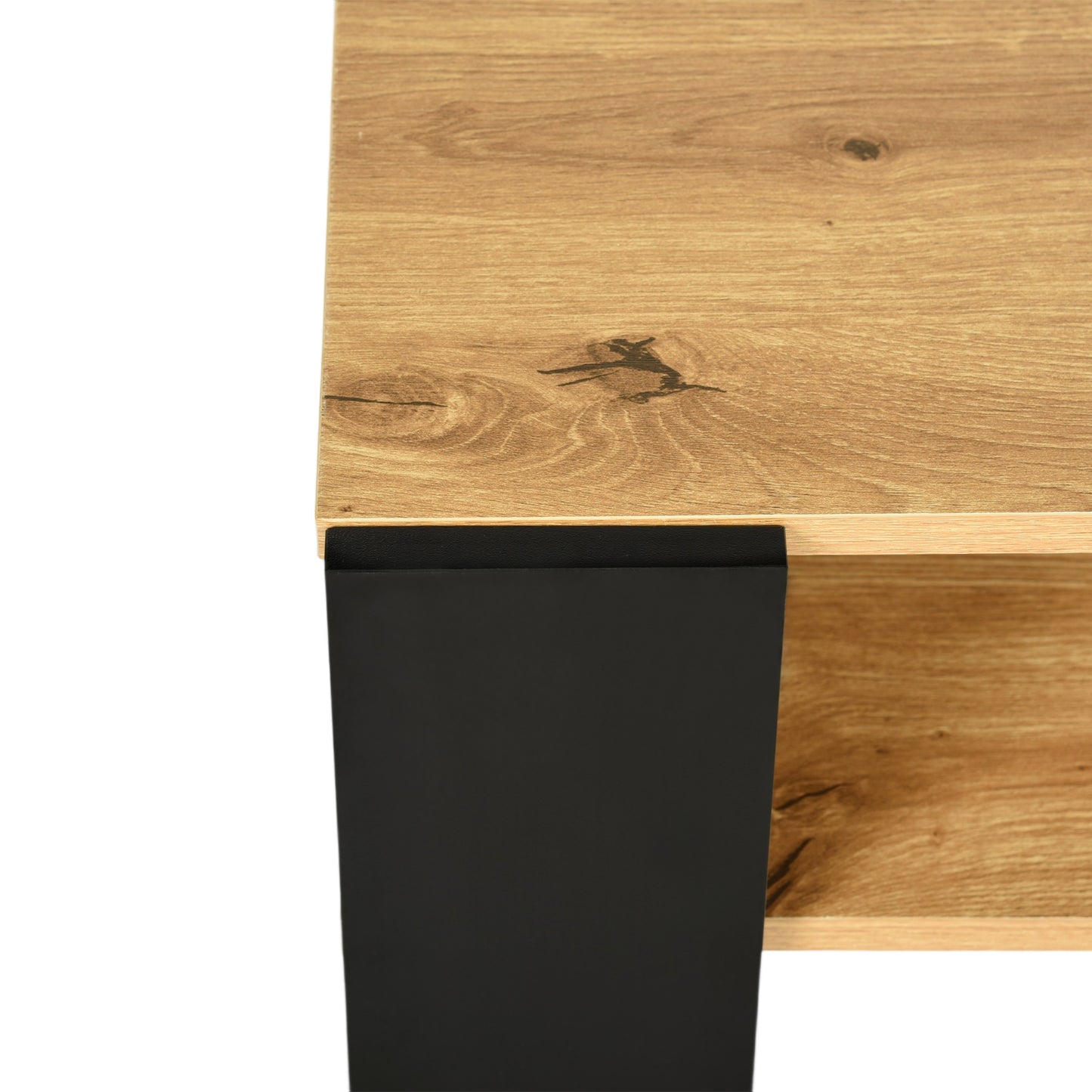 Table Basse avec Étagères, Chêne Doré - OWENS