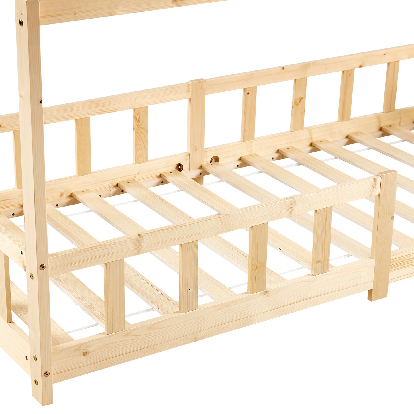 Lit Cabane Simple Pour maison Enfants avec - Bois/Blanc - PINEY