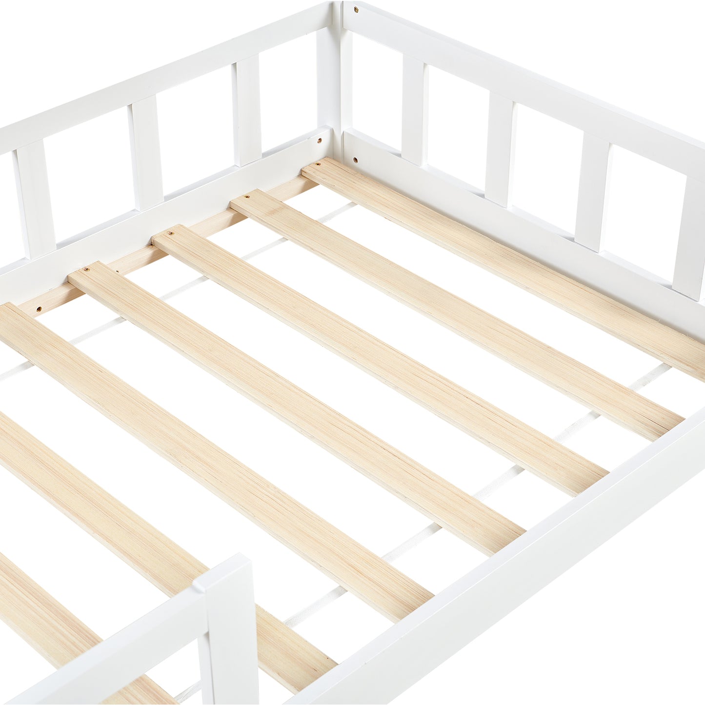 Lit Cabane Simple Pour maison Enfants avec - Bois/Blanc - PINEY