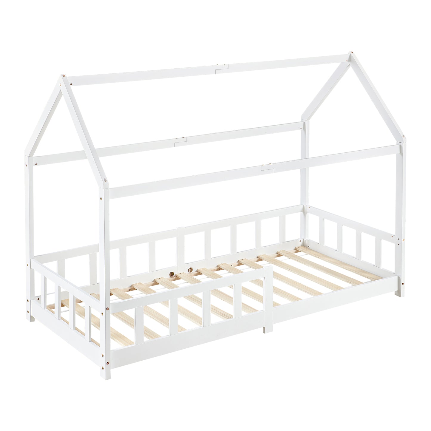 Lit Cabane Simple Pour maison Enfants avec - Bois/Blanc - PINEY