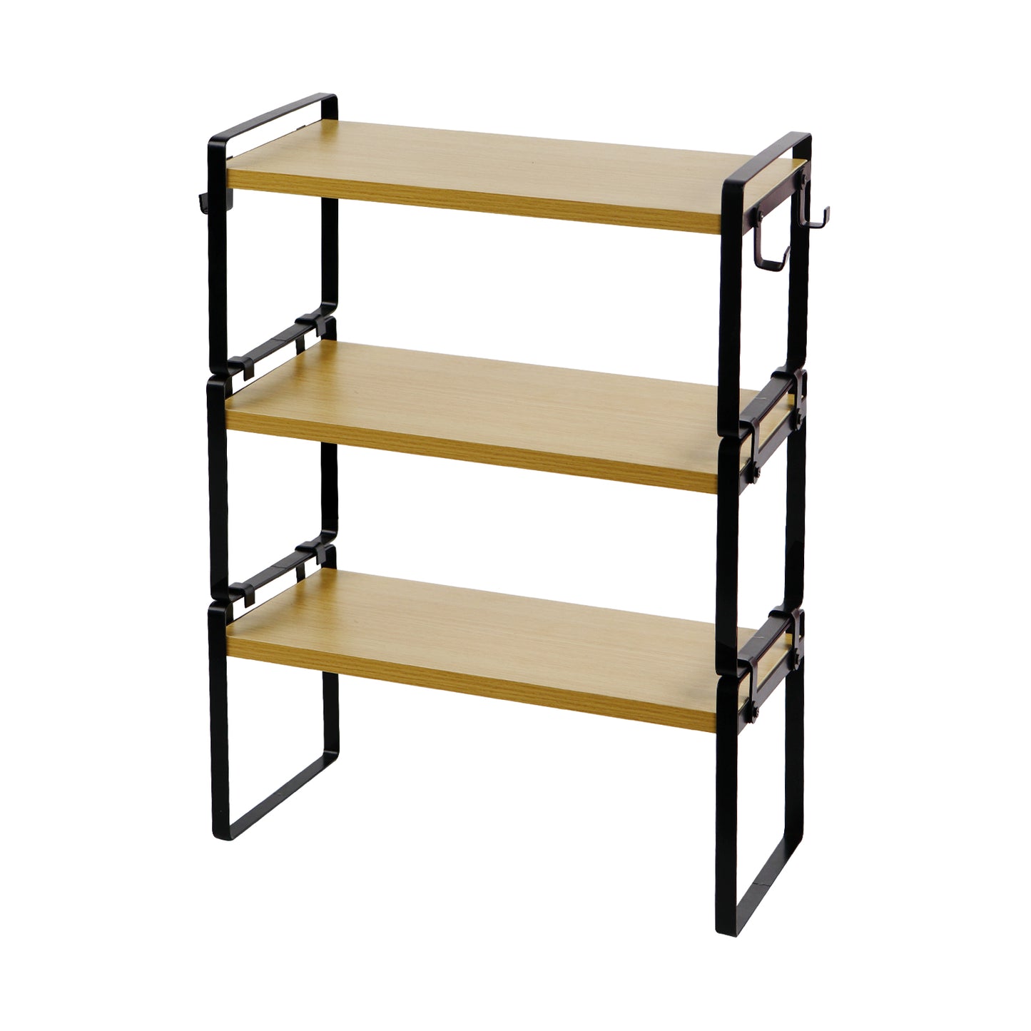 PONCE Étagère de rangement empilable pour cuisine, gain de place, 1/3/5 pièces - Feu/Bois/Blanc