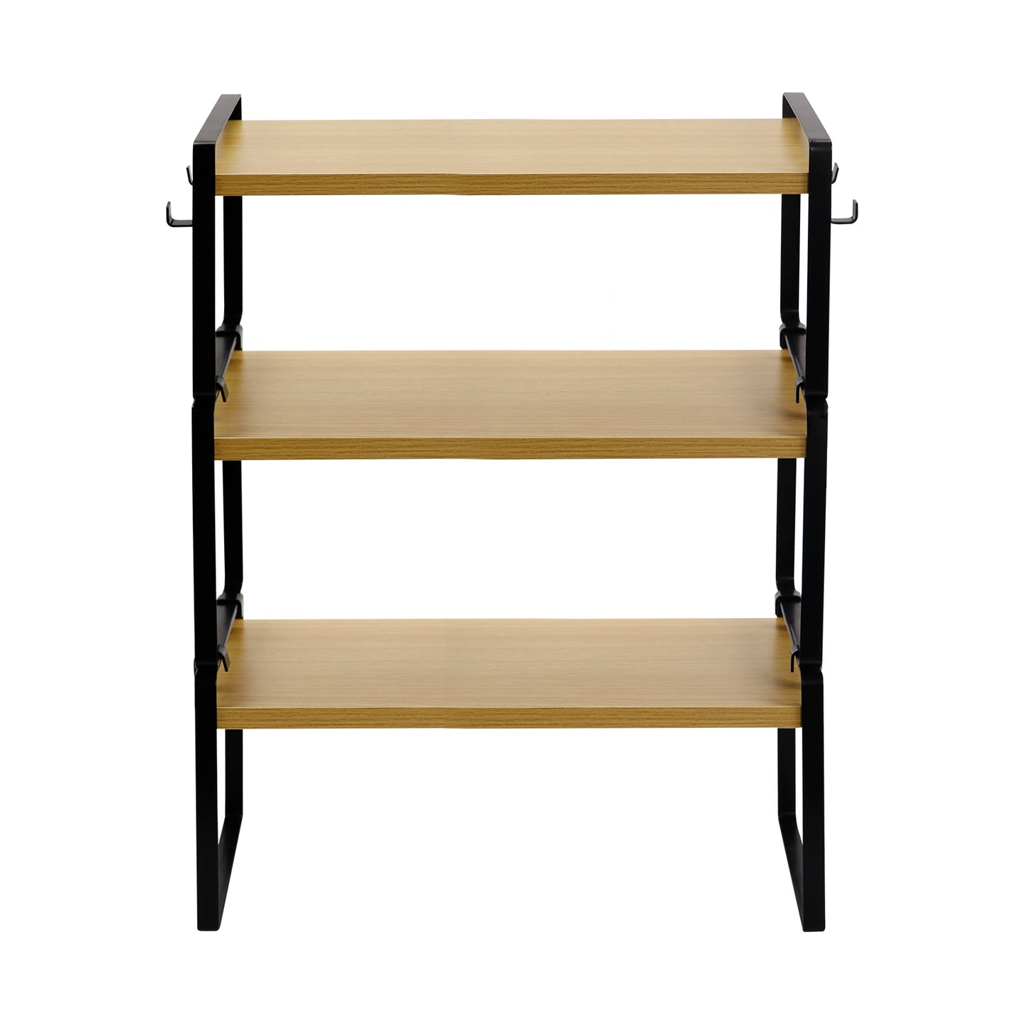PONCE Étagère de rangement empilable pour cuisine, gain de place, 1/3/5 pièces - Feu/Bois/Blanc