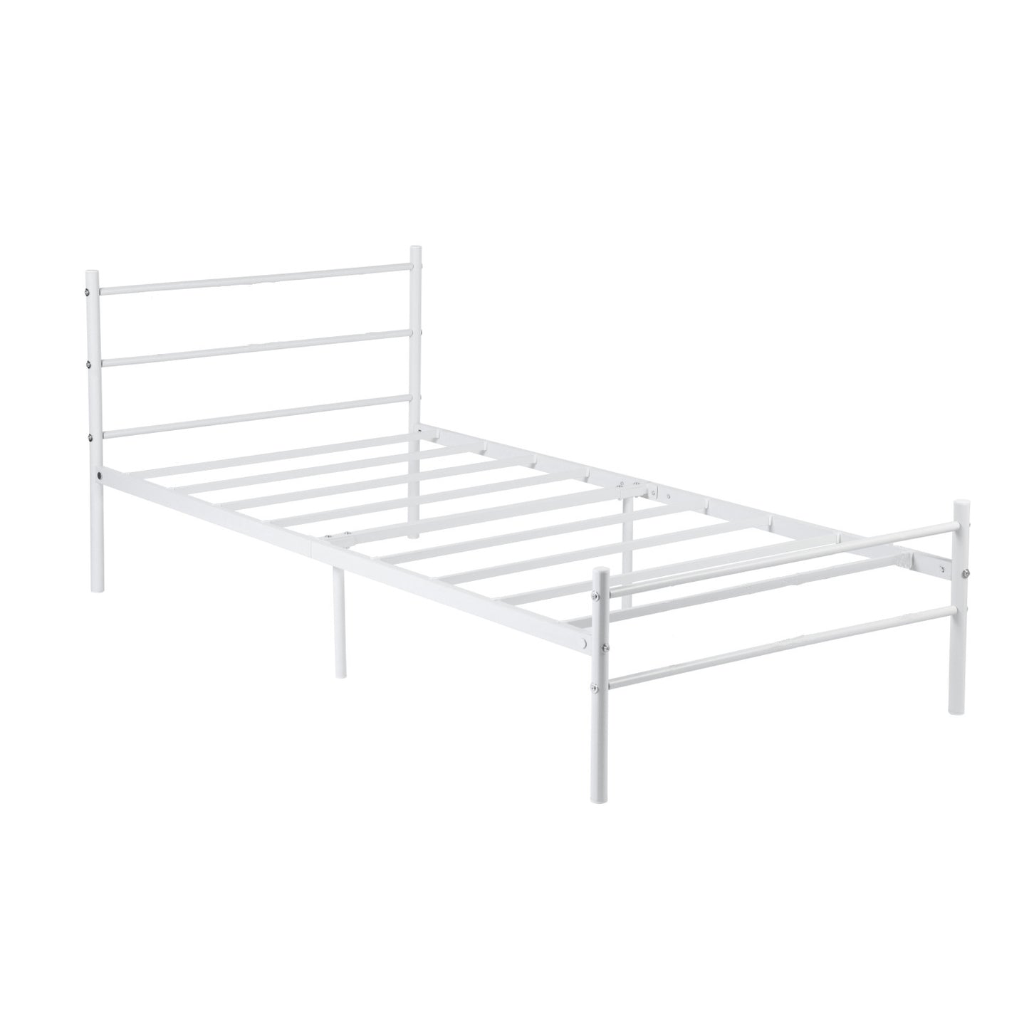 PRIMO Lit Simple/Double en Métal 94 * 196 cm/143 * 196 cm - Noir/Blanc