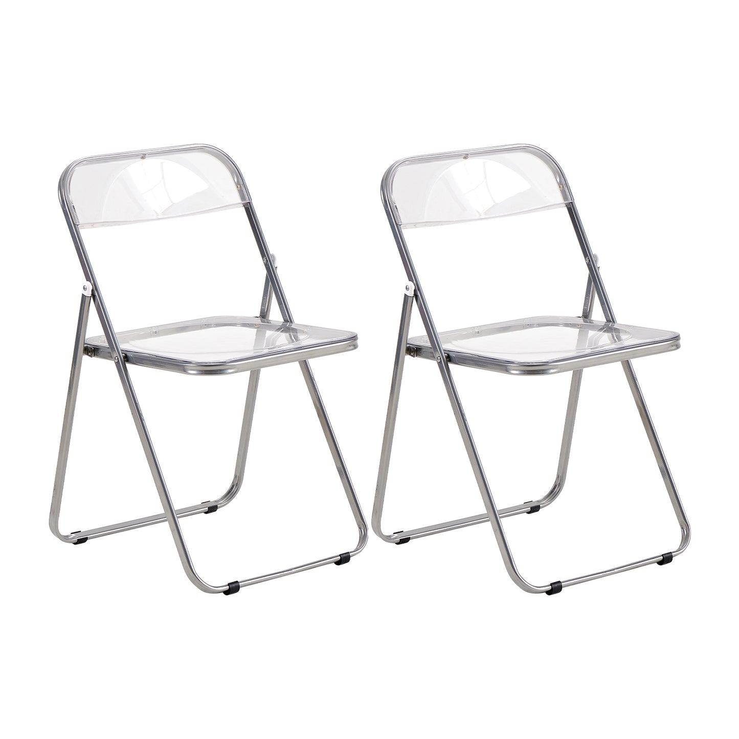 PURDY Chaises pliantes empilables Ensemble de 2/4/6 - Transparent
