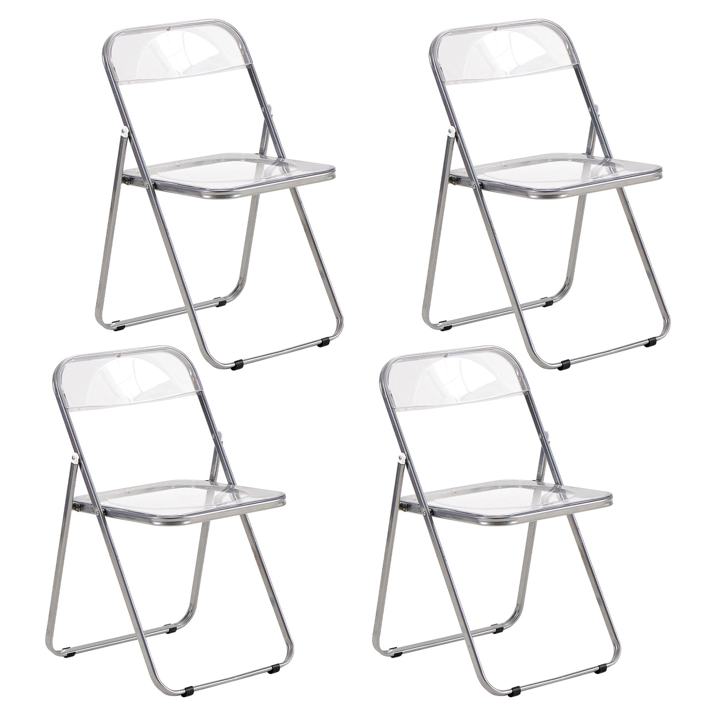 PURDY Chaises pliantes empilables Ensemble de 2/4/6 - Transparent