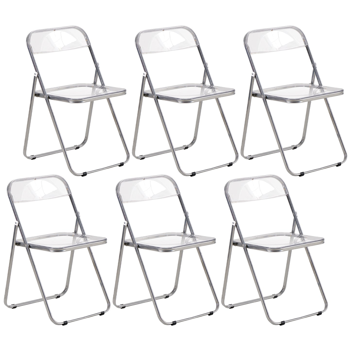 PURDY Chaises pliantes empilables Ensemble de 2/4/6 - Transparent