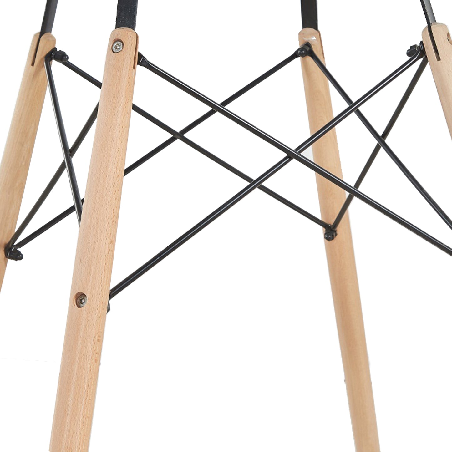RAY Table à Manger Ronde en MDF/Verre avec Pieds en Hêtre 80 * 80 * 74 cm - Noir/Blanc/Clair