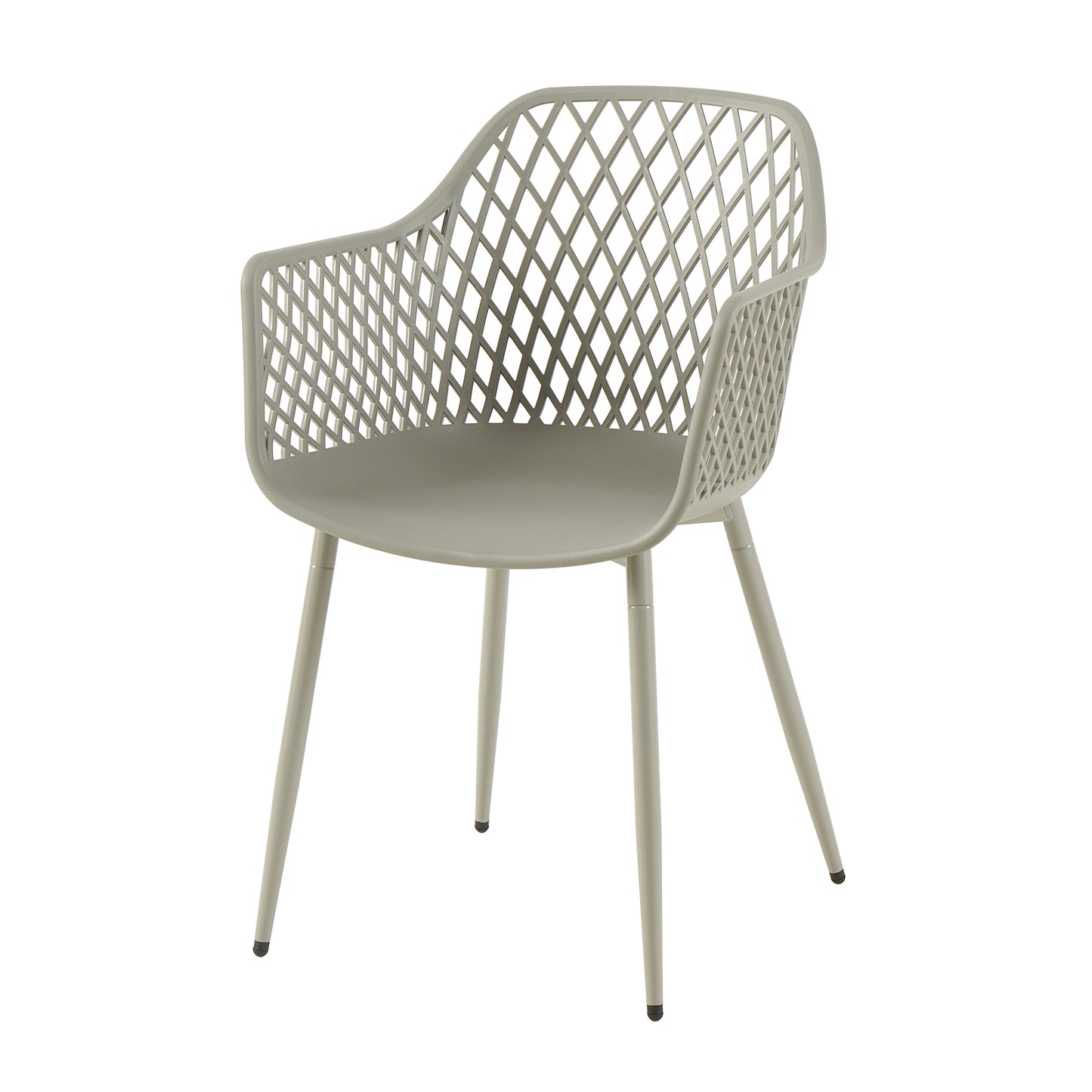 Chaise de salle à manger à accoudoirs creux (lot de 4/6) - Gris-ROME