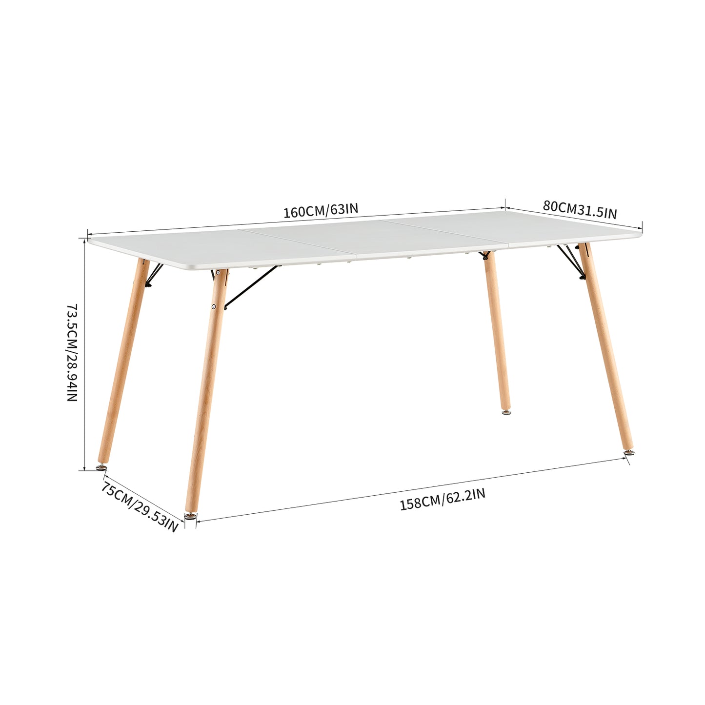 Table à manger nordique simple et moderne multifonctionnelle EGGREE - Blanche