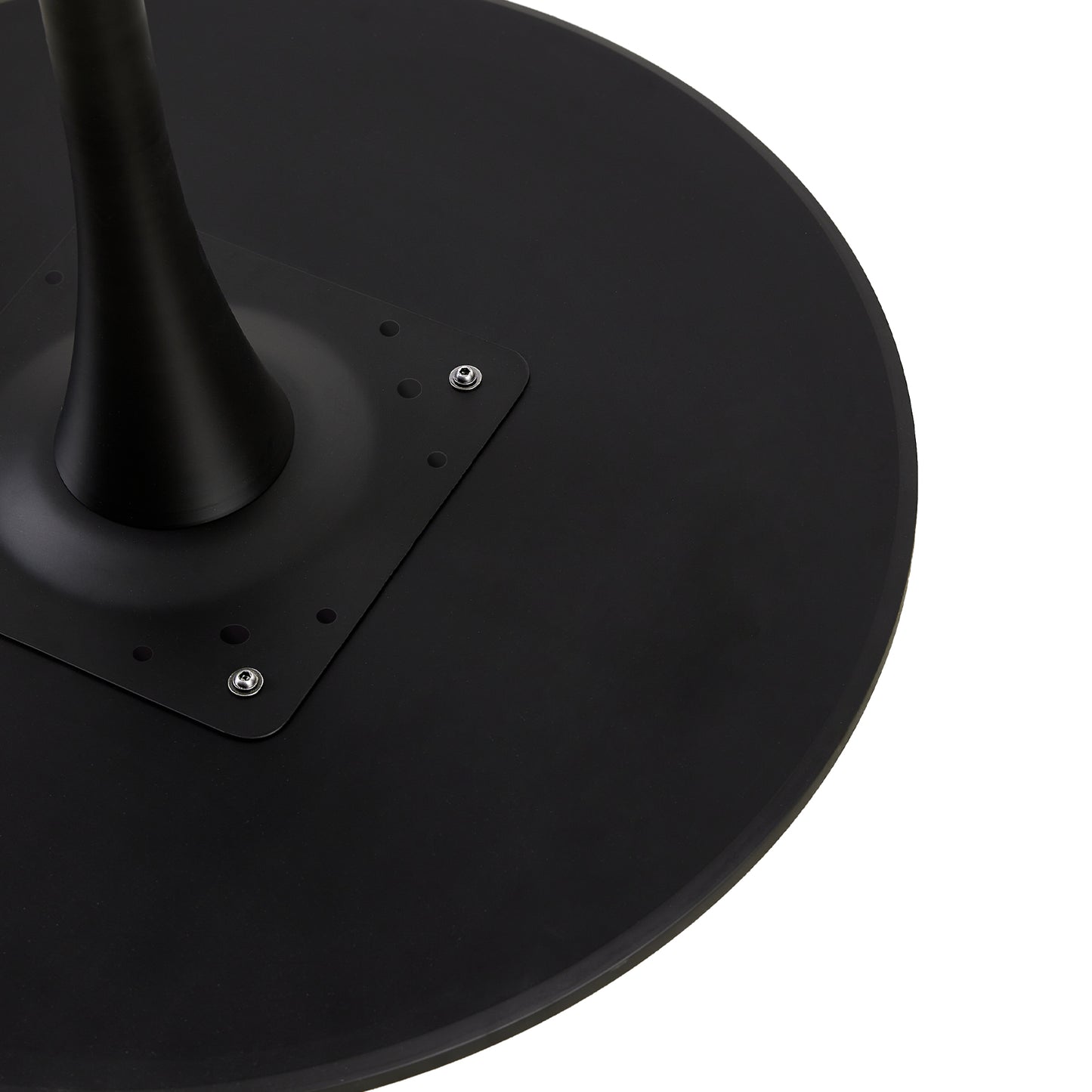 Table à manger ronde lisse TULIP avec un diamètre de 75 cm - Noir/Blanc/Marbrier