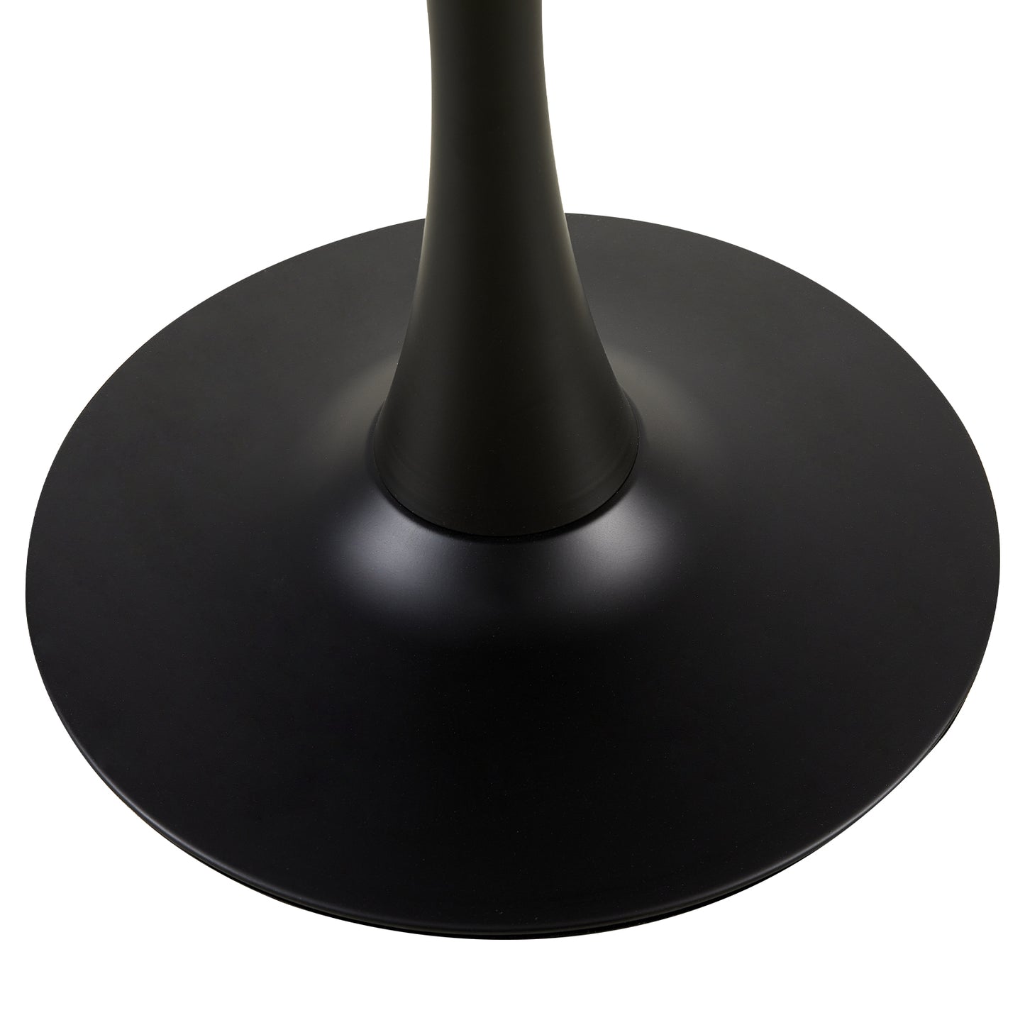 Table à manger ronde lisse TULIP avec un diamètre de 75 cm - Noir/Blanc/Marbrier