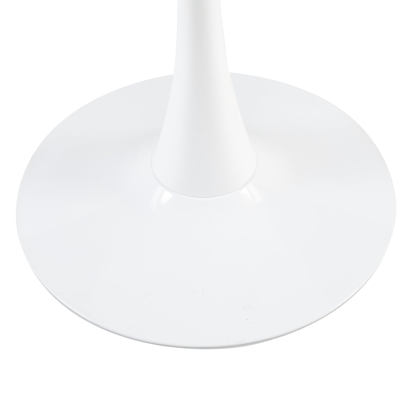 Table à manger ronde lisse TULIP avec un diamètre de 75 cm - Noir/Blanc/Marbrier