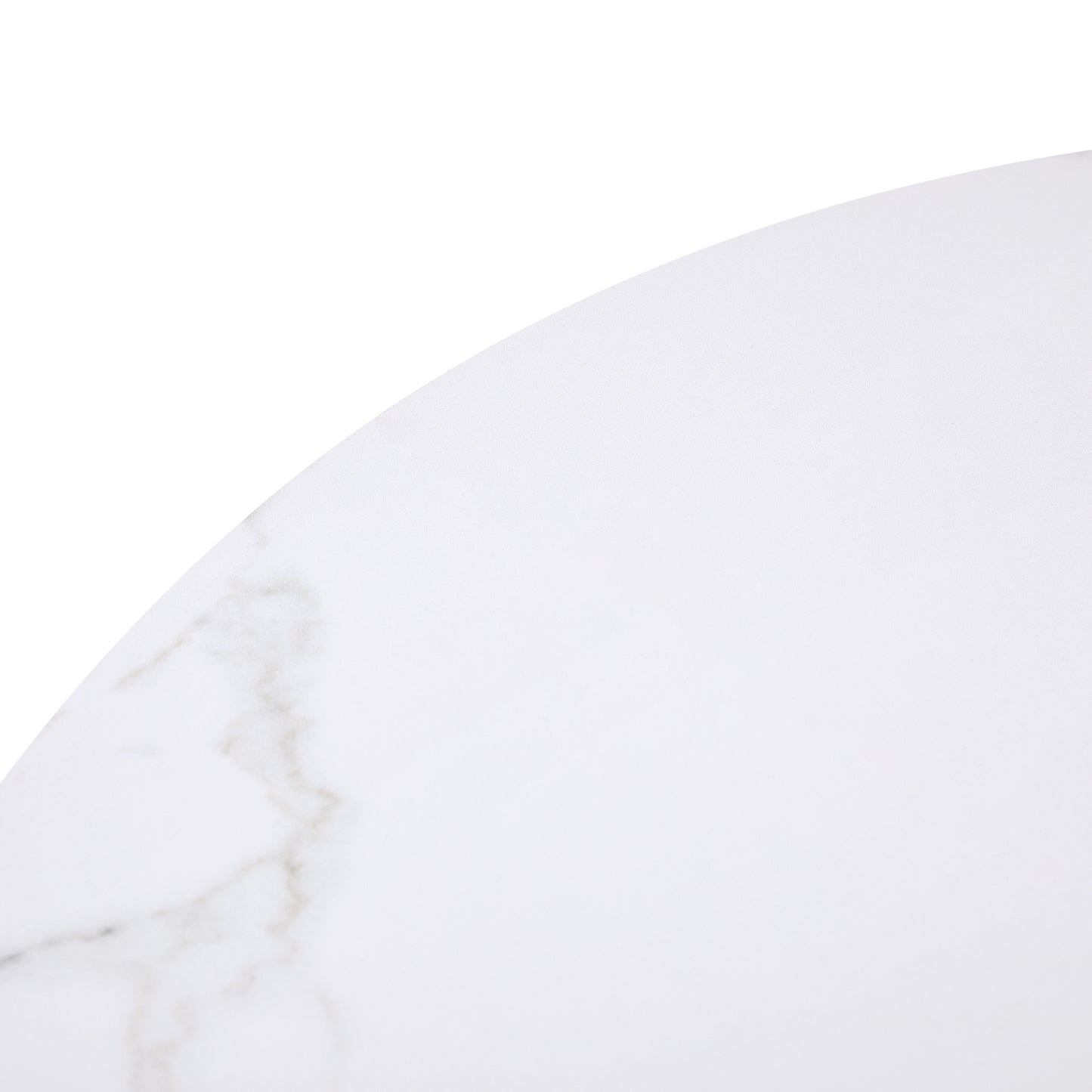Table à manger ronde lisse TULIP avec un diamètre de 75 cm - Noir/Blanc/Marbrier