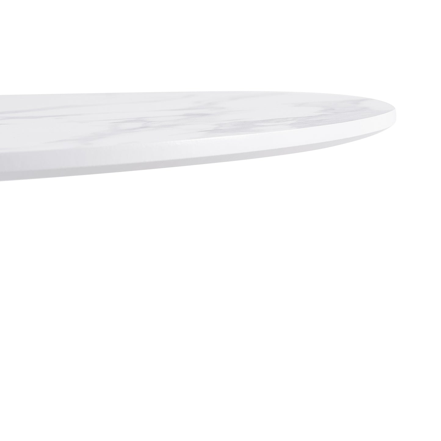 Table à manger ronde lisse TULIP avec un diamètre de 75 cm - Noir/Blanc/Marbrier