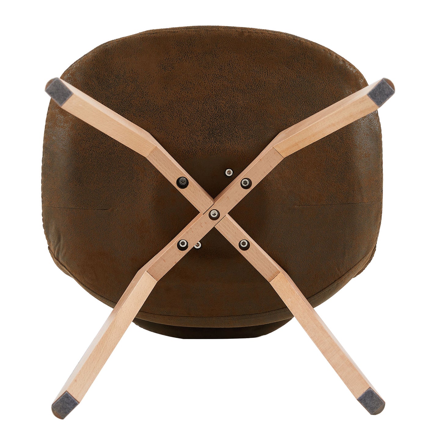 Chaise d'appoint rembourrée en daim TULIP (lot de 4) - Marron