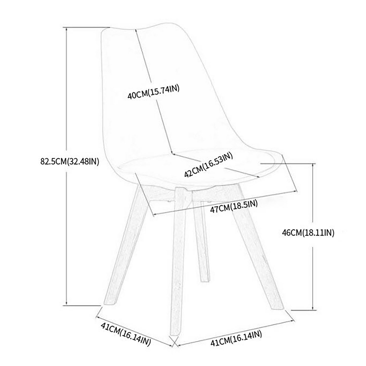 Chaises de salle à manger TULIP rembourrées (Lot de 2/4) - Rose