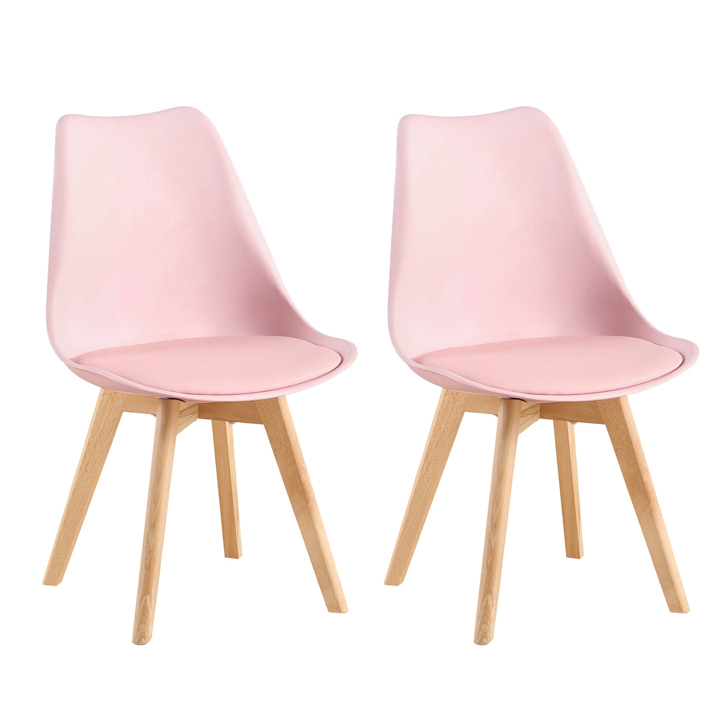 Chaises de salle à manger TULIP rembourrées (Lot de 2/4) - Rose