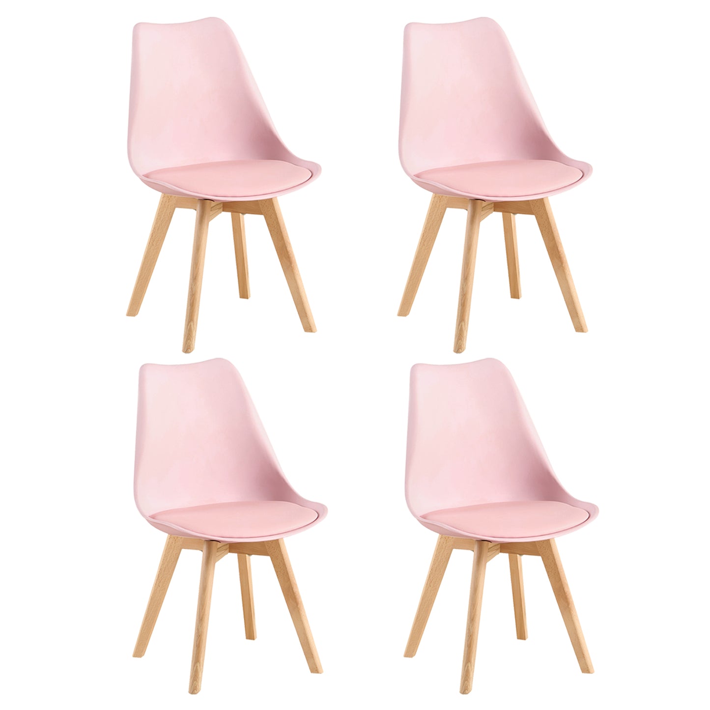 Chaises de salle à manger TULIP rembourrées (Lot de 2/4) - Rose