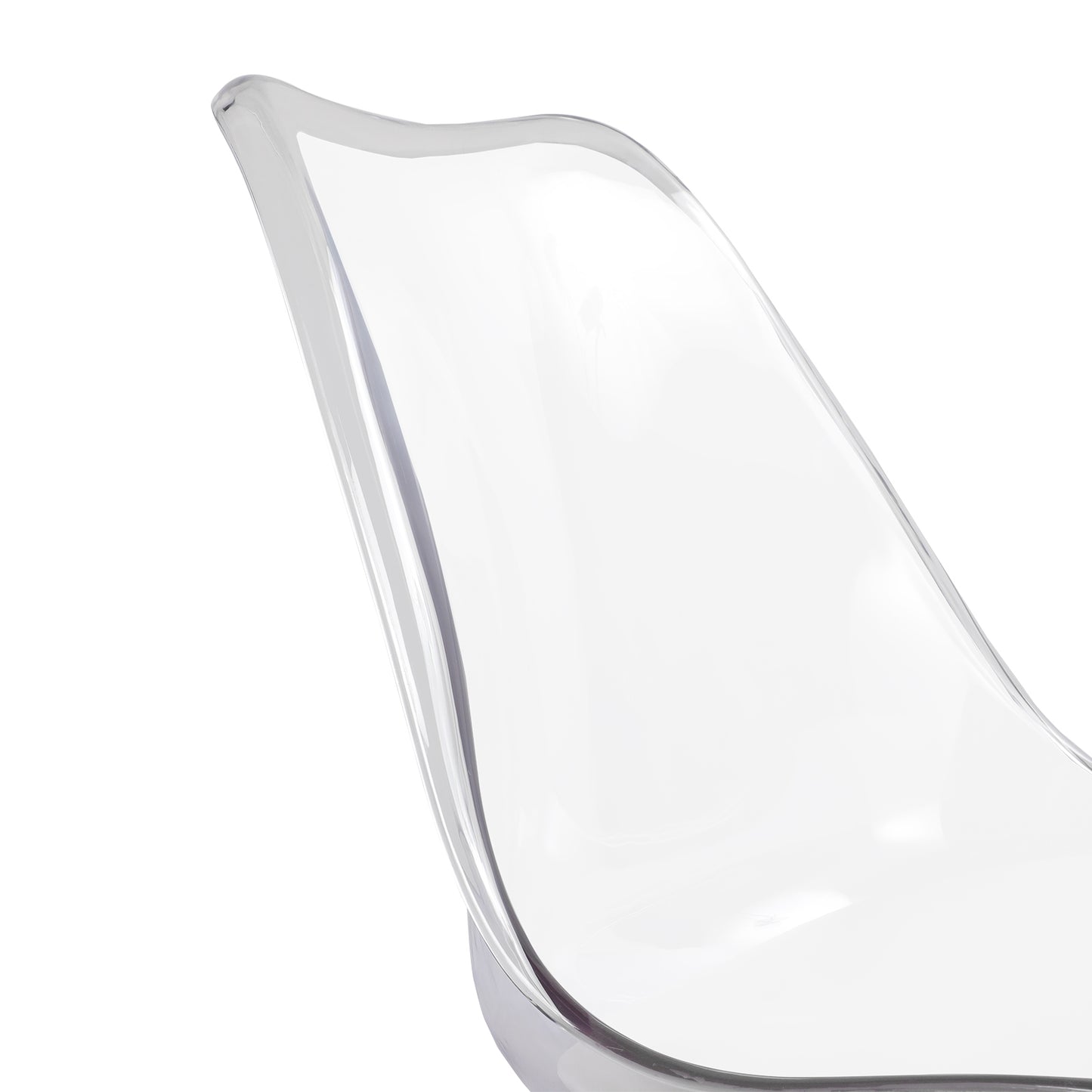 LUCCA Chaises de Salle à Manger Transparentes Coussin de Siège en Cuir PU et Pieds en Hêtre Massif - Noir/Blanc/Gris