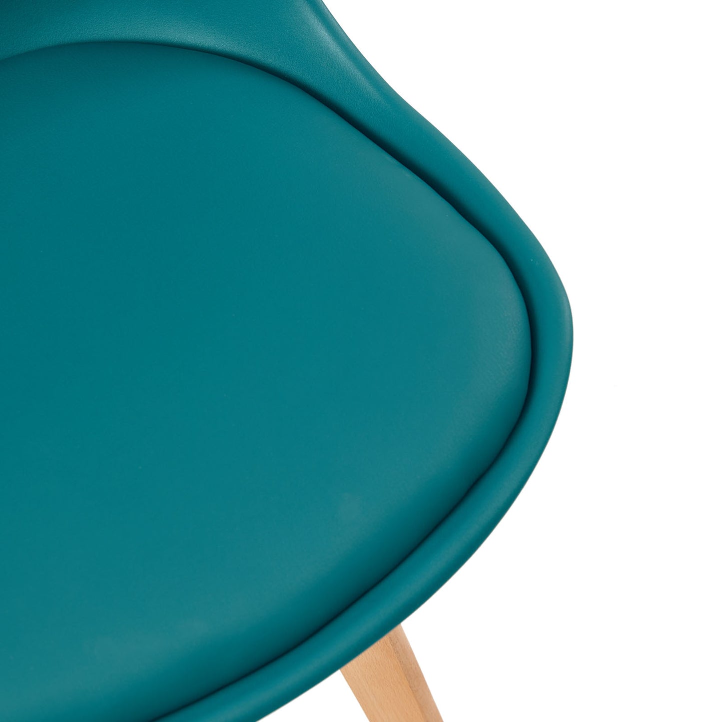 Chaise en Bois de Hêtre avec Coque Plastique et Coussin en PU - Design TULIP Moderne pour Salle à Manger
