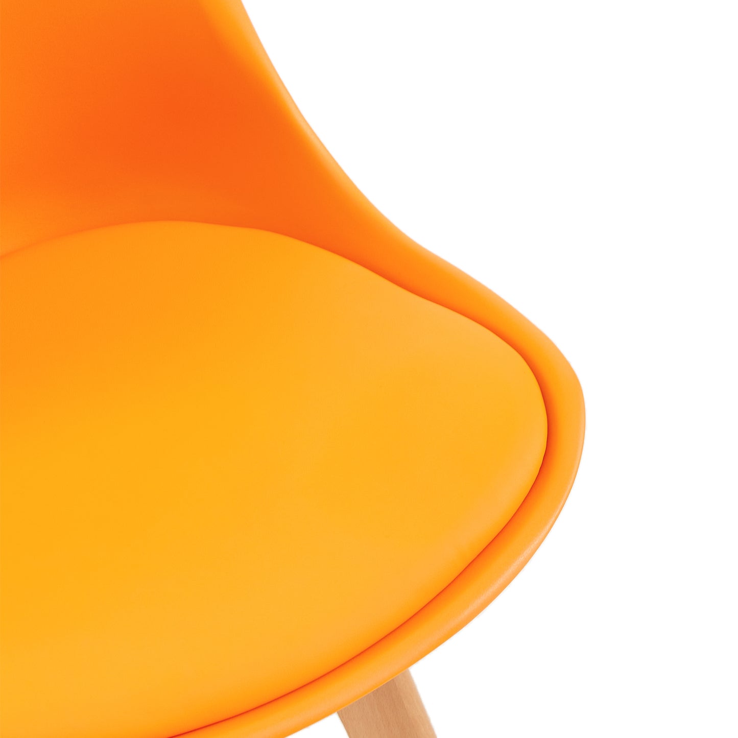 2 Pièces Chaise de Salle à Manger en Bois de Frêne avec Coussin en Cuir PU-TULIP