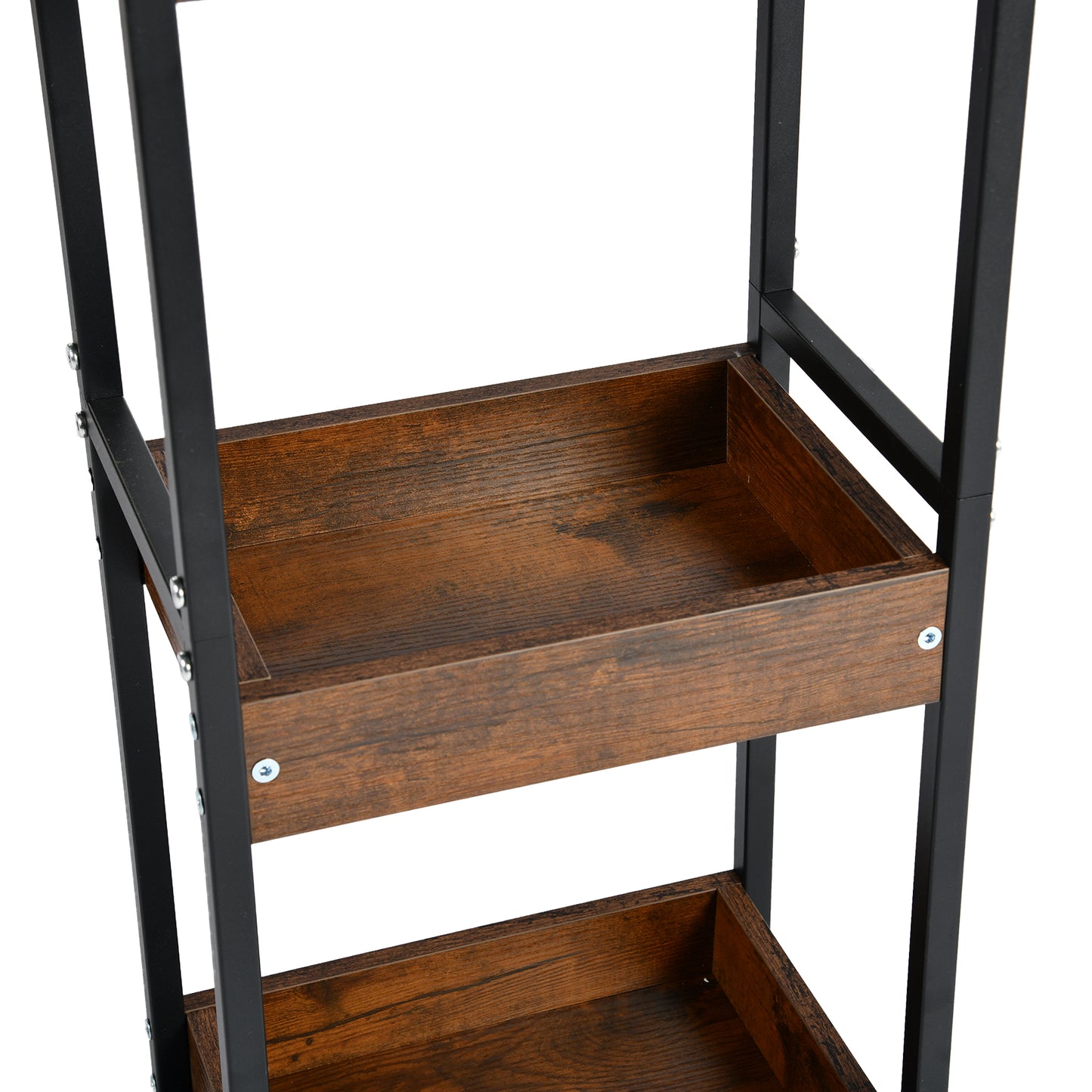 Étagère de rangement à trois niveaux VERO - Couleur Feu/CHÊNE