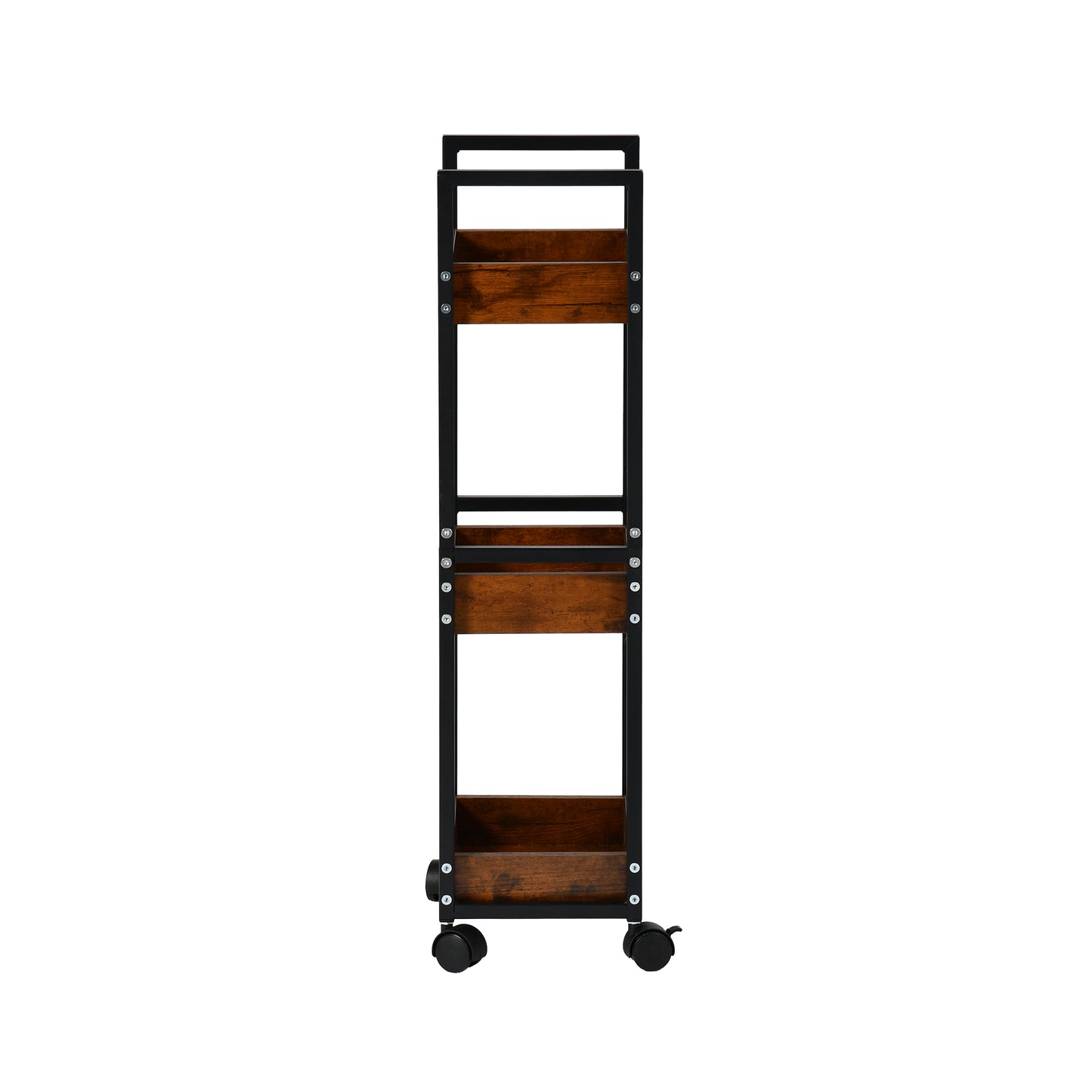 Étagère de rangement à trois niveaux VERO - Couleur Feu/CHÊNE