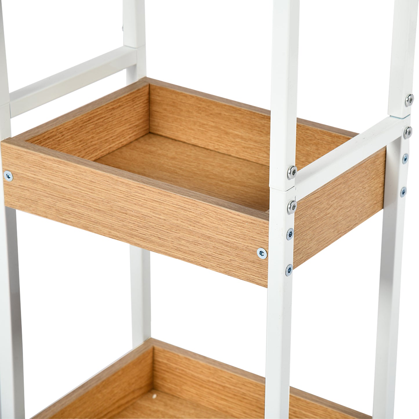 Étagère de rangement à trois niveaux VERO - Couleur Feu/CHÊNE