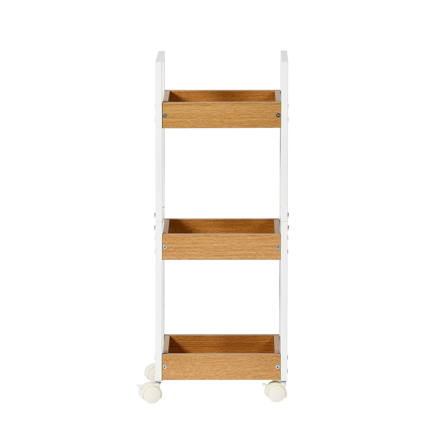 Étagère de rangement à trois niveaux VERO - Couleur Feu/CHÊNE
