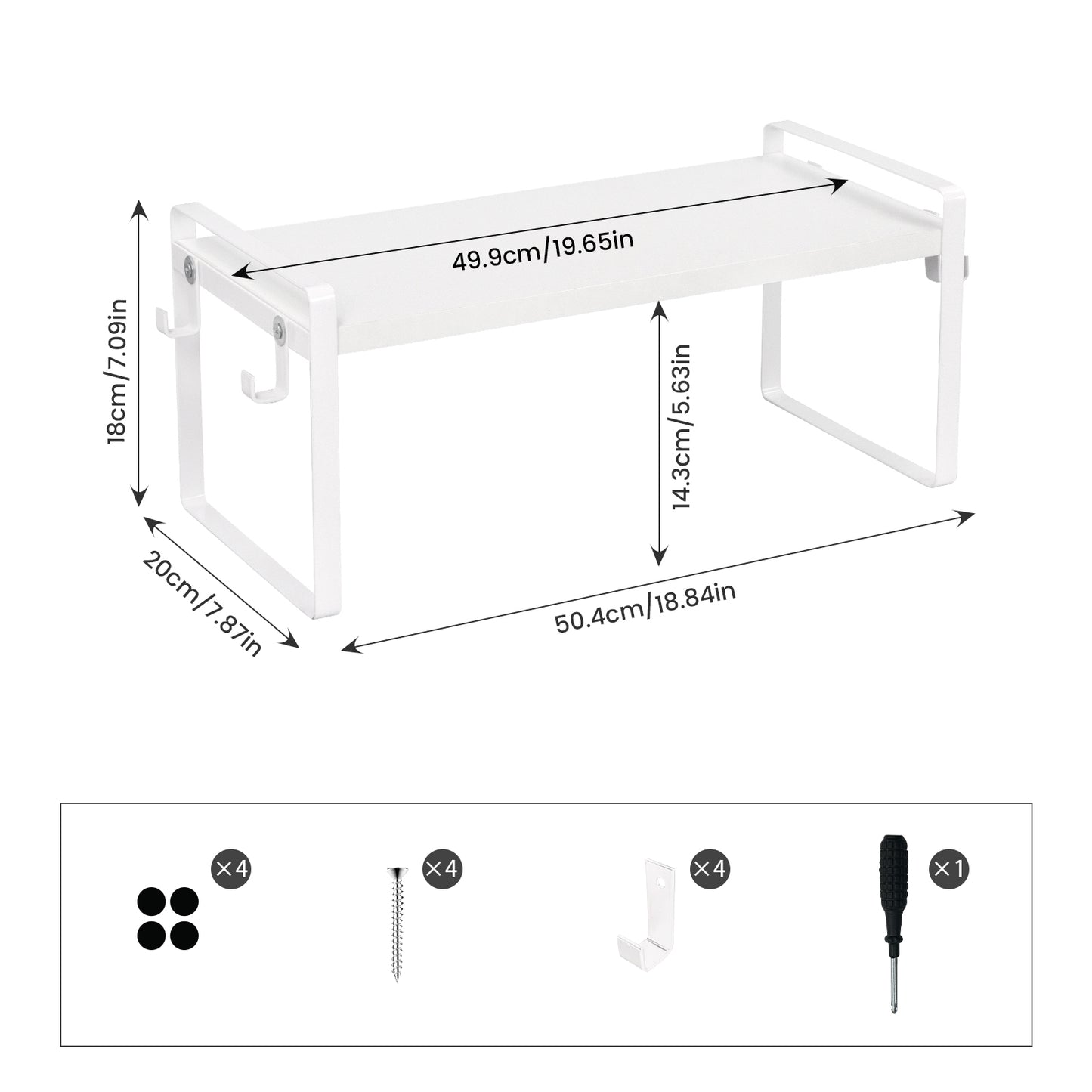 PONCE Étagère de rangement empilable pour cuisine, gain de place, 1/3/5 pièces - Feu/Bois/Blanc